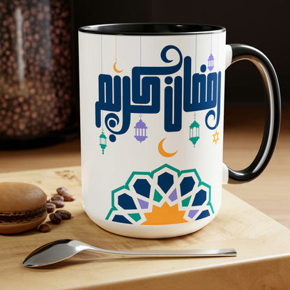 Ramadan Kareem - Two-Tone Coffee Mugs, 15oz